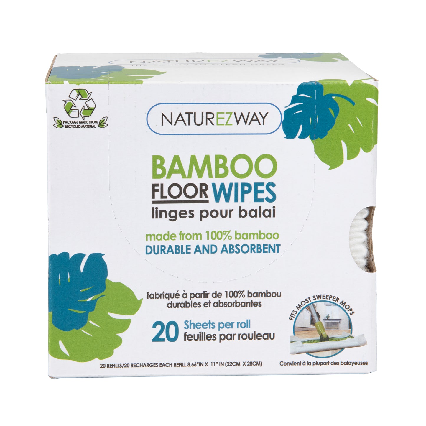 Eco-Friendly 1 Box 20 Wipes Dry Floor Wipes – Compostable & Sustainable