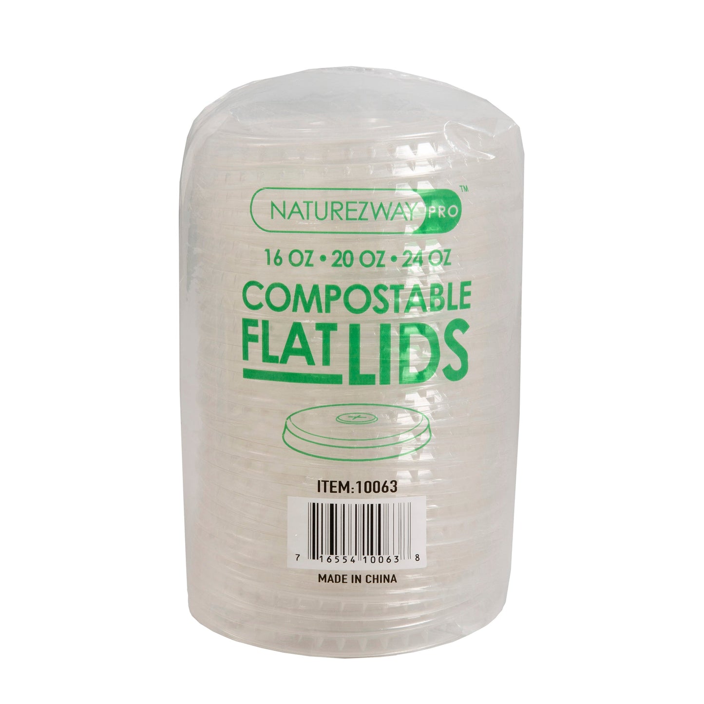 Eco-Friendly Naturezway Flat Lids for 32 oz. Cold Cups | Compostable, Leak Resistant & Eco Friendly – Compostable & Sustainable