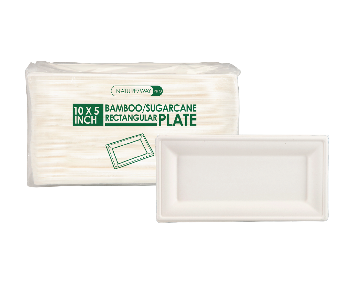 Eco-Friendly 125 PACK 10”x 5” Inch Sushi Plates – Compostable & Sustainable