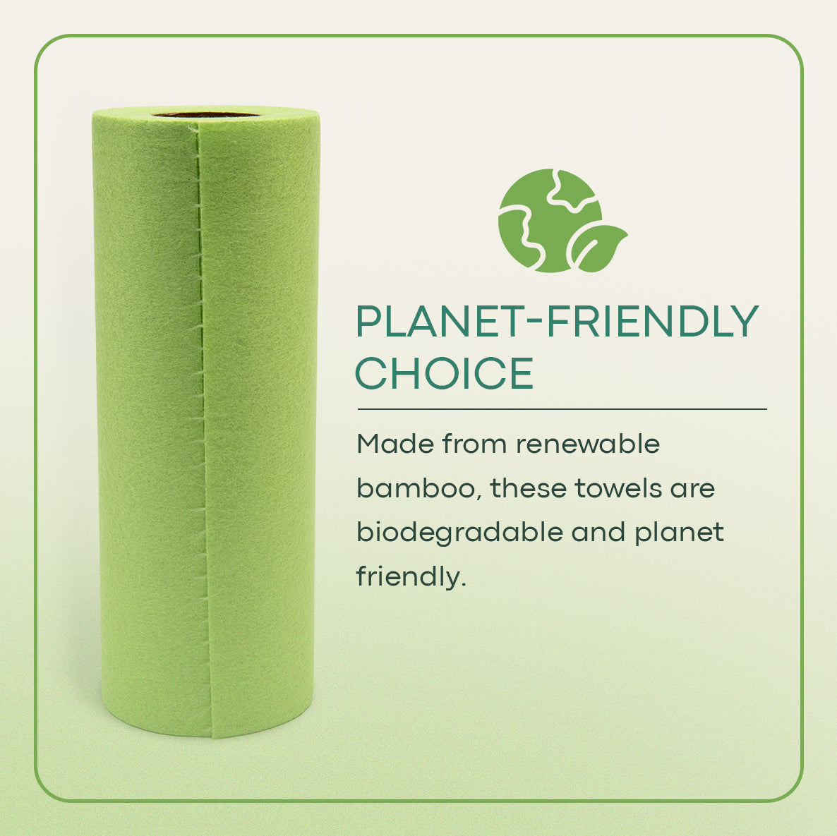 Eco-Friendly Bamboo Disposable Shop Towels Single Roll Multi purpose, Durable, and Reusable, Planet friendly, Ultra Absorbent – Compostable & Sustainable