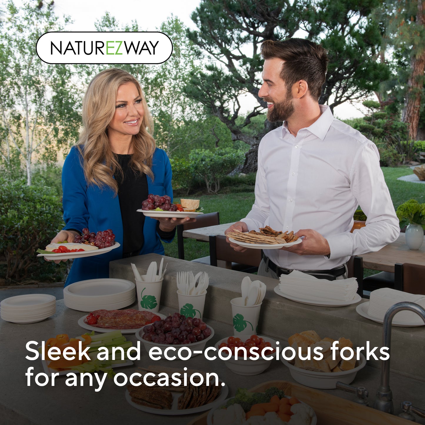 Eco-Friendly 100% Compostable Forks 150 Pack – Eco Friendly Disposable Utensils – Compostable & Sustainable