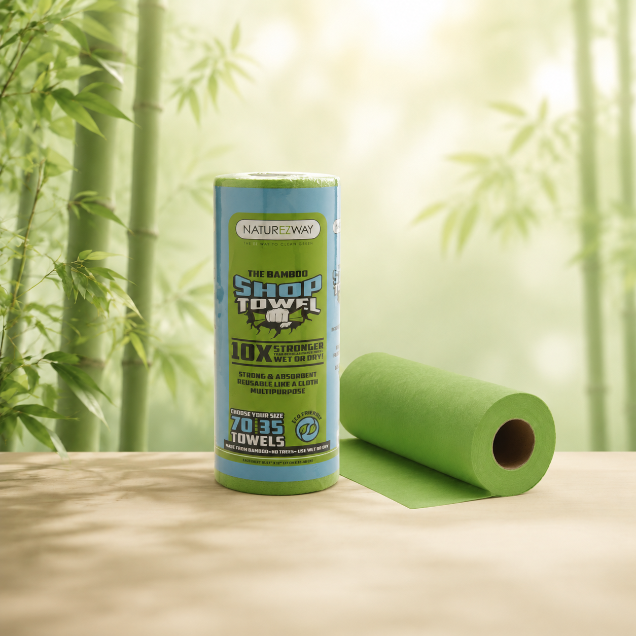Bamboo Shop Towels, Single Roll | NatureZway – NATUREZWAY
