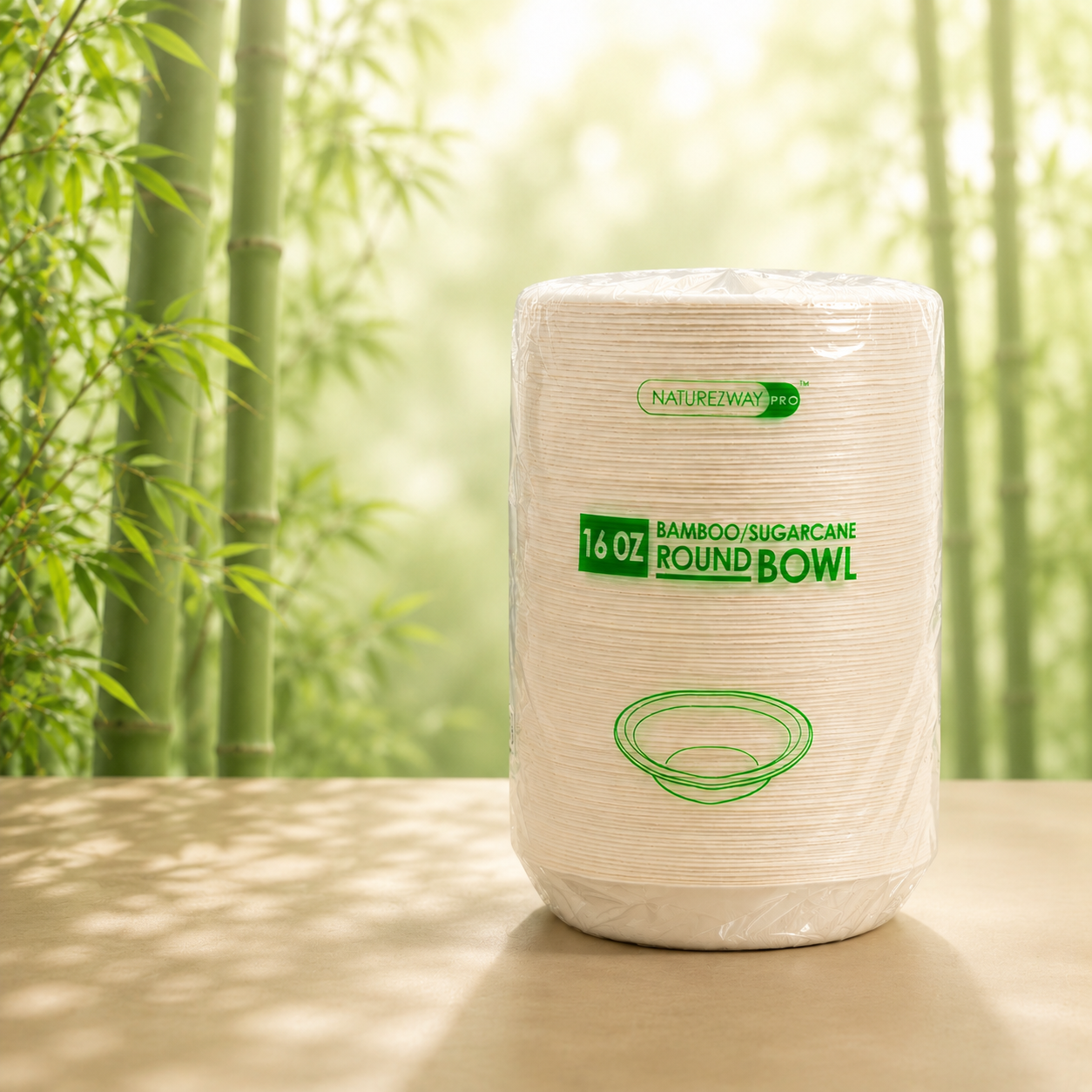 Eco-Friendly 125 PACK 16 oz. Bamboo Bowls – Compostable & Sustainable