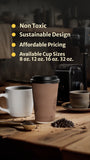 Bamboo (12 oz.) Compostable Rippled Hot Cups (96 Cups)