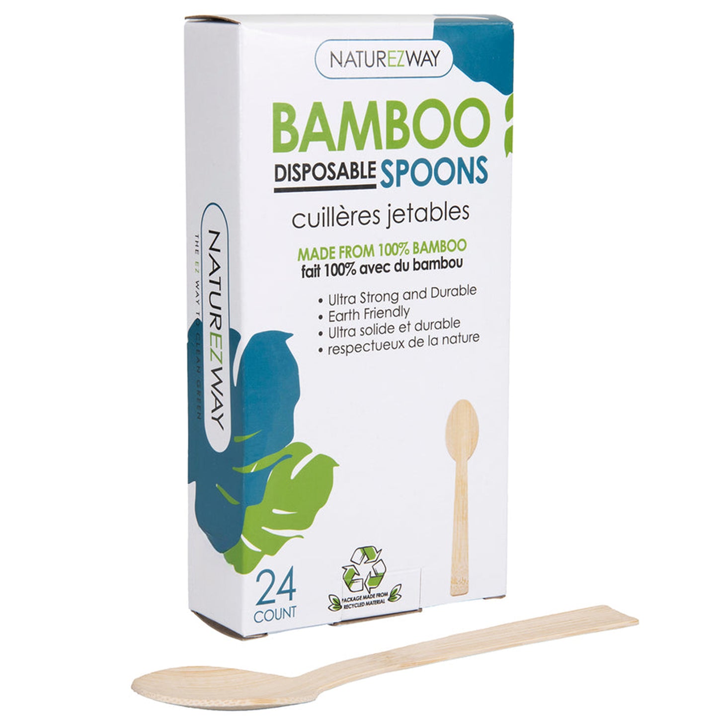Eco-Friendly 24 PACK Bamboo Disposable Spoon – Compostable & Sustainable