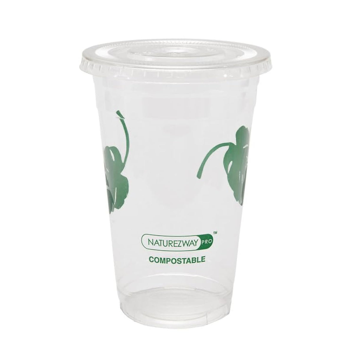 NatureZway 50 Pack Compostable Cold Cups (12 oz.) - Leak Proof, Heavy Duty, Plant-Based
