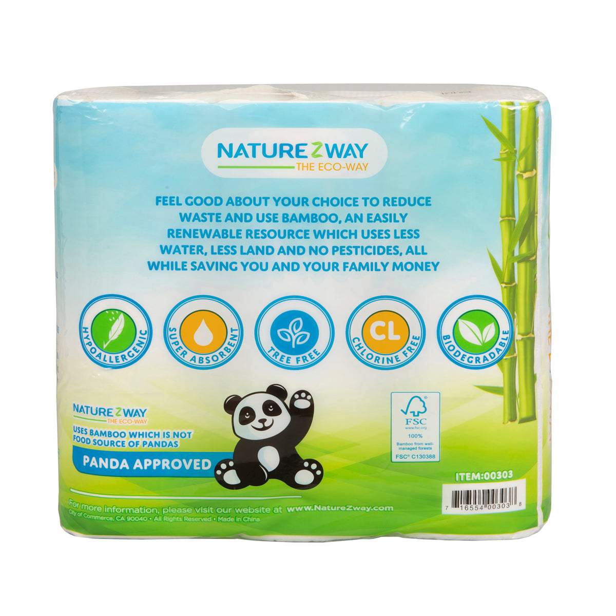 (9 ROLLS) 2Ply Toilet Paper NATUREZWAY