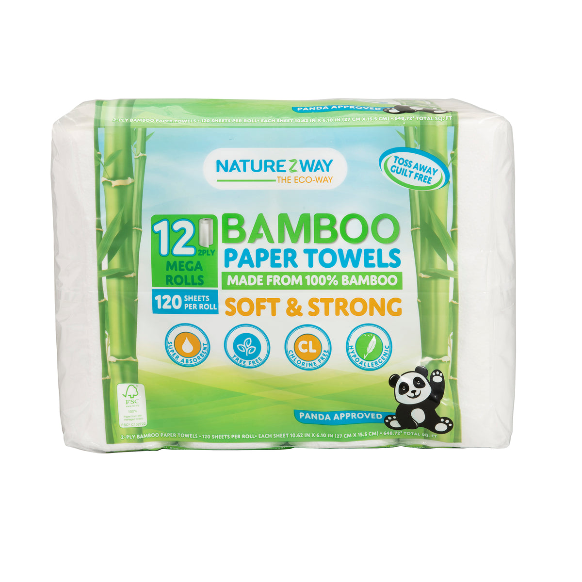 Reusable Bamboo Kitchen Paper Towels - Tree-Free, Eco-Friendly Rolls, 4-Pack