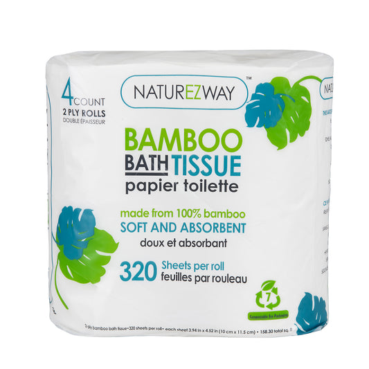 Eco-Friendly 2-Ply Toilet Paper – Compostable Bamboo Tissue Rolls