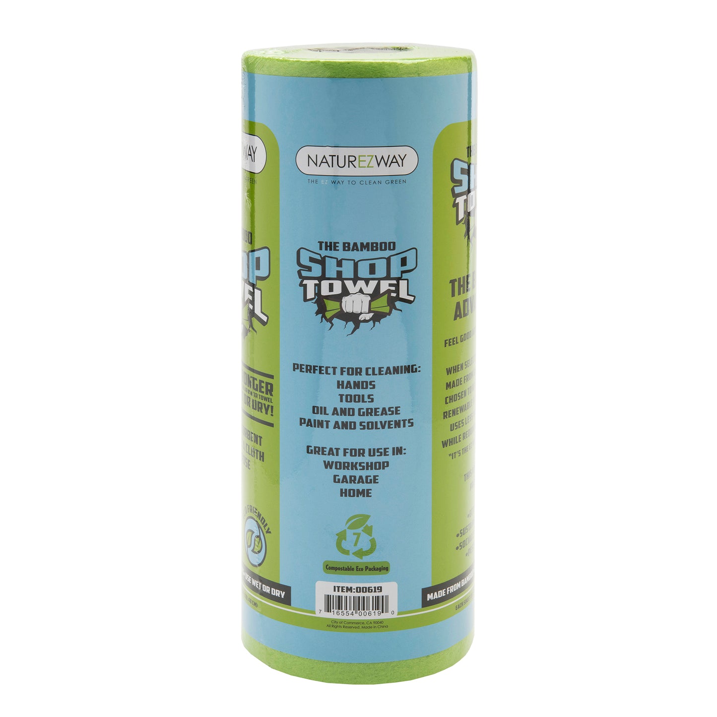 Eco-Friendly Bamboo Disposable Shop Towels Single Roll Multi purpose, Durable, and Reusable, Planet friendly, Ultra Absorbent – Compostable & Sustainable