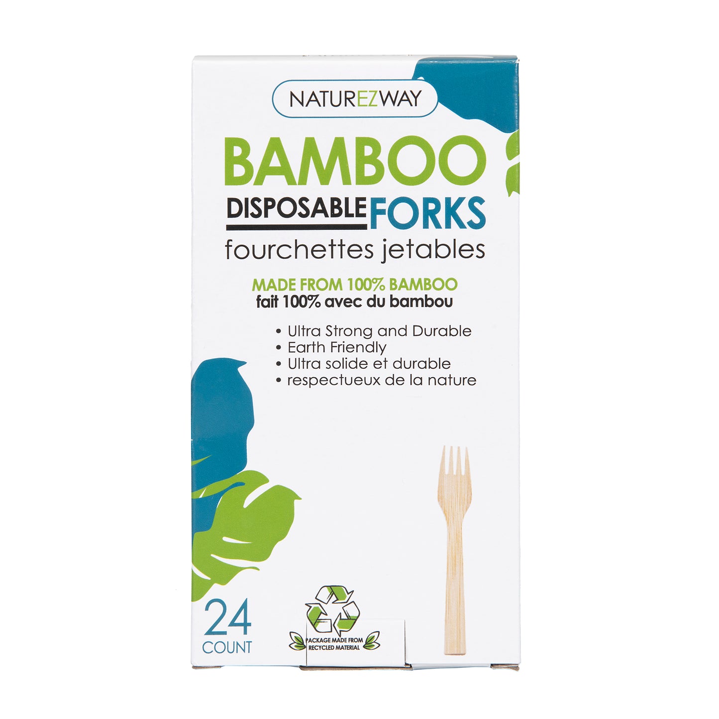 Eco-Friendly 24 PACK Bamboo Disposable Forks – Compostable & Sustainable