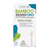 (24 PACK) Bamboo Disposable Forks