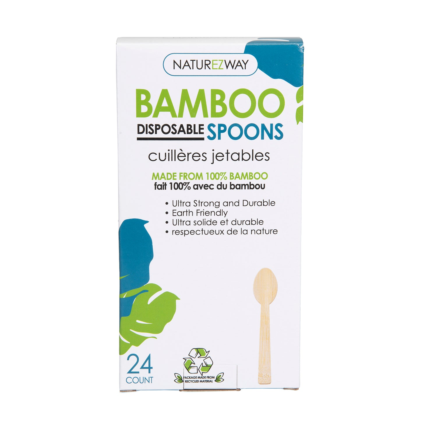 Eco-Friendly 24 PACK Bamboo Disposable Spoon – Compostable & Sustainable