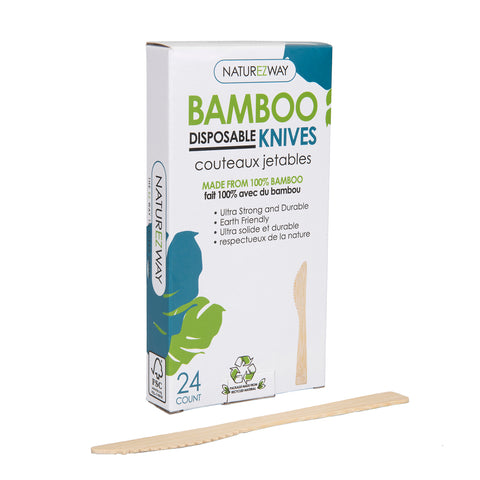 (24 PACK) Bamboo Disposable Knives