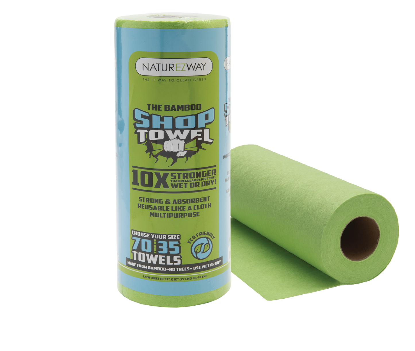 Eco-Friendly Bamboo Disposable Shop Towels Single Roll Multi purpose, Durable, and Reusable, Planet friendly, Ultra Absorbent – Compostable & Sustainable