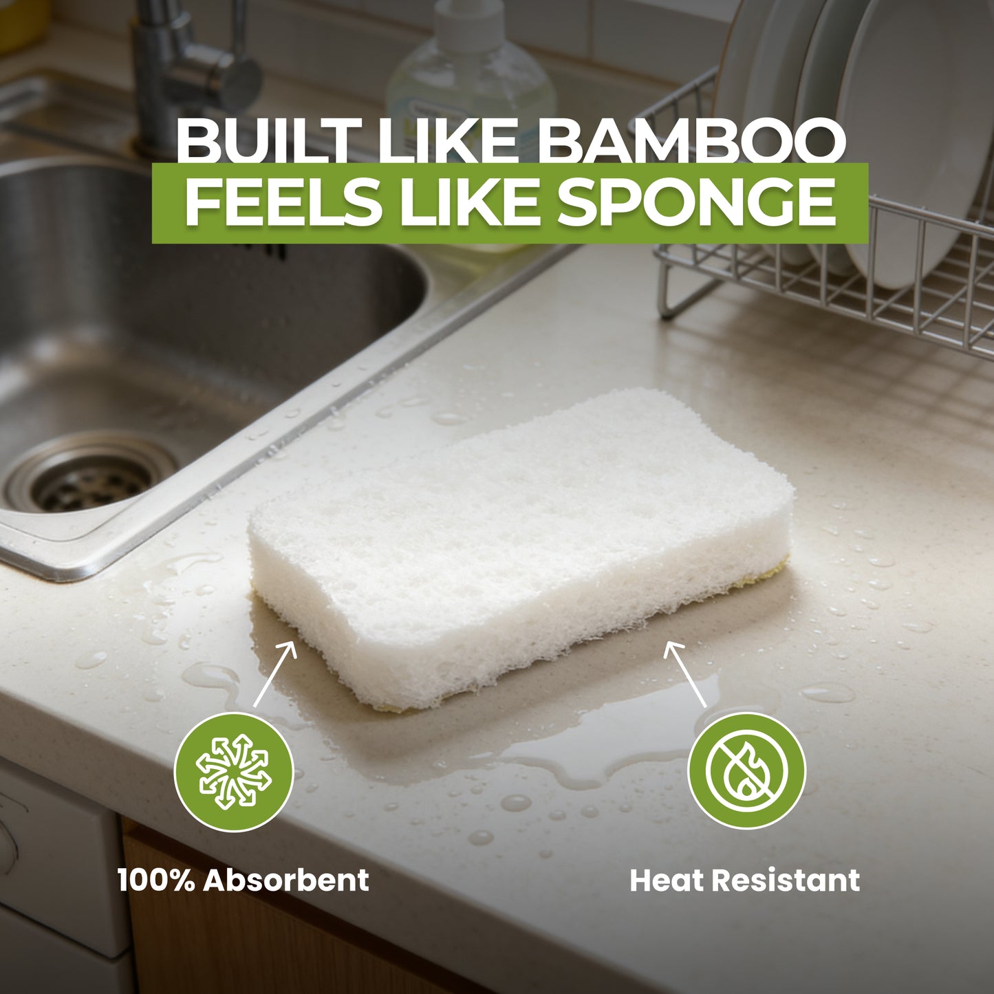 Reusable Bamboo Cleaning Sponges – Eco-Conscious Household Use