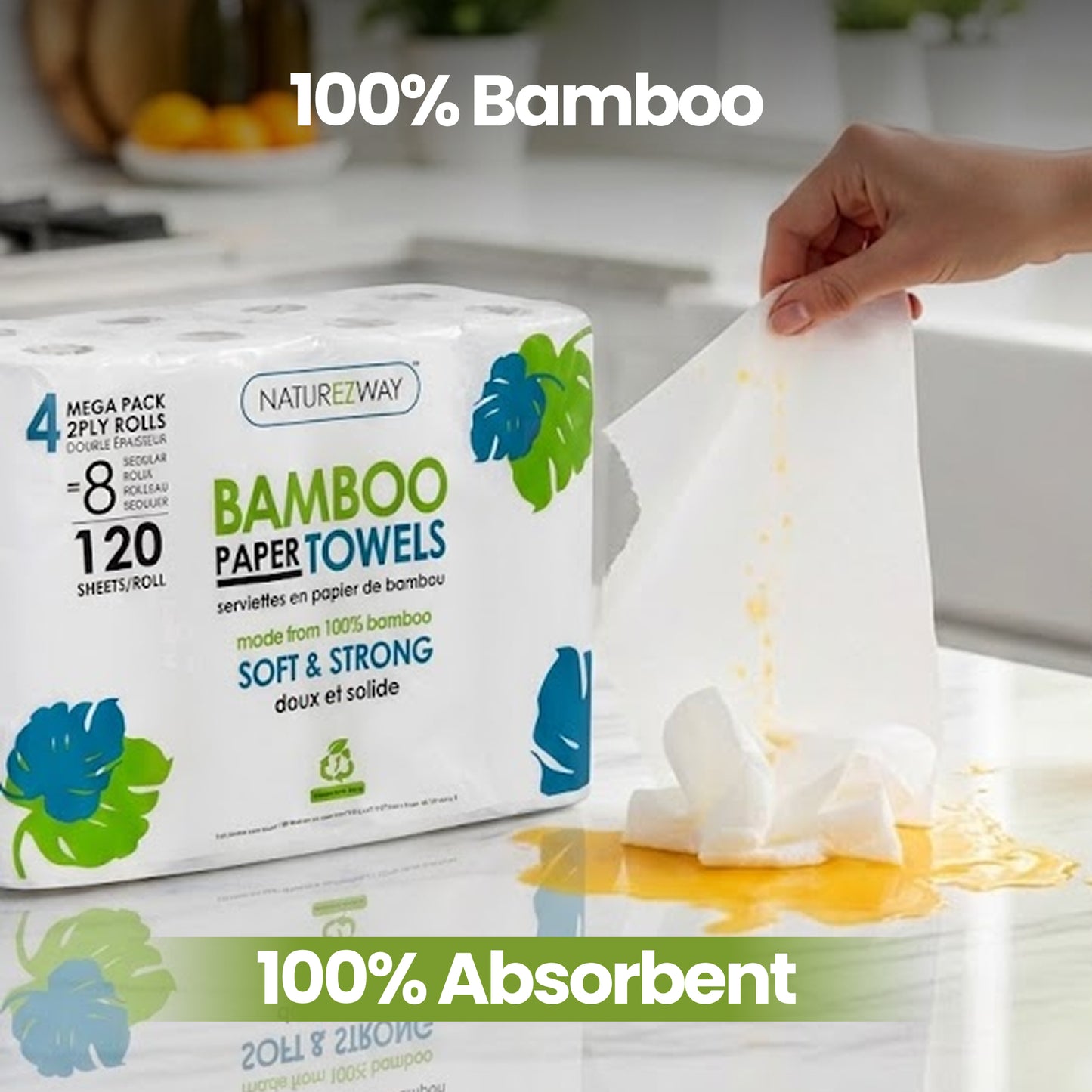 Disposable Bamboo Paper Towels – Strong, Absorbent, Eco-Friendly