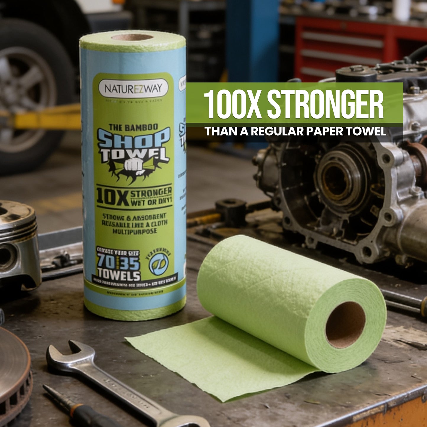 Eco-Friendly Bamboo Disposable Shop Towels Single Roll – Durable, Reusable & Sustainable