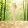 100-Pack Bamboo Disposable Sporks  – Compostable Eco-Friendly Cutlery Set for Parties, Events, and Catering (Unwrapped)