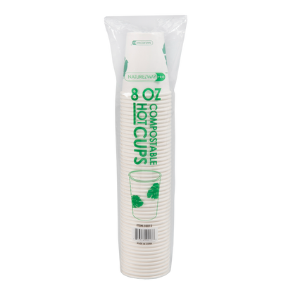 Eco-Friendly 50 CUPS 8 oz. Hot & Cold Cups – Compostable & Sustainable