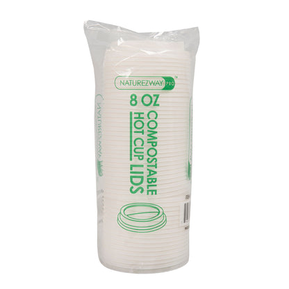 Eco-Friendly 50 PACK Frosted Lids for 8 oz. Cups – Compostable & Sustainable