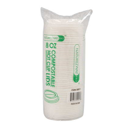 Eco-Friendly 50 PACK Frosted Lids for 8 oz. Cups – Compostable & Sustainable