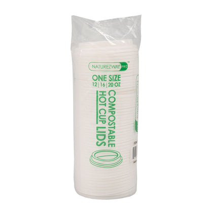 Eco-Friendly 50 PACK Frosted Lids for 12 oz./16 oz./20 oz. Cups – Compostable & Sustainable