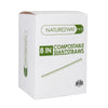 Eco-Friendly Naturezway 8" Giant Compostable Straws – 250 Pack | Individually Wrapped & BPA Free – Compostable & Sustainable
