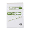 Eco-Friendly Naturezway 8" Giant Compostable Straws – 250 Pack | Individually Wrapped & BPA Free – Compostable & Sustainable