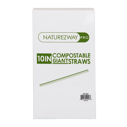 Eco-Friendly Naturezway 10.25" Giant Compostable Straws – 250 Pack | Individually Wrapped, BPA Free, Eco Friendly – Compostable & Sustainable
