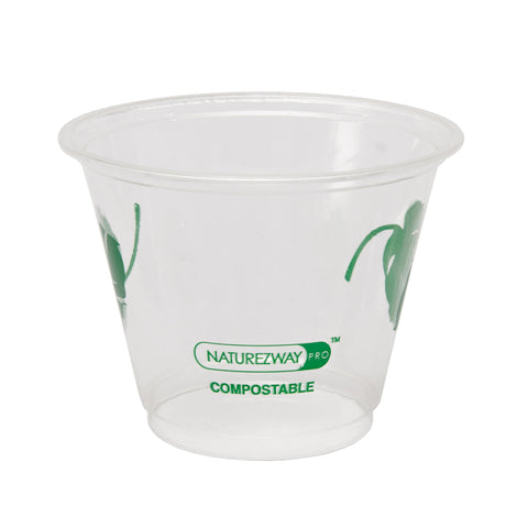 Compostable Cold Cups (9 oz.) - Leak Proof - Heavy Duty - Plant-Based