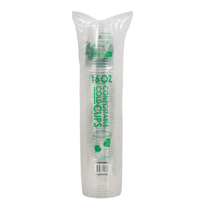 Eco-Friendly 16 oz. Compostable Disposable Cold Cups – Compostable & Sustainable