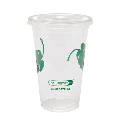 Eco-Friendly Naturezway Flat Lids for 32 oz. Cold Cups | Compostable, Leak Resistant & Eco Friendly – Compostable & Sustainable