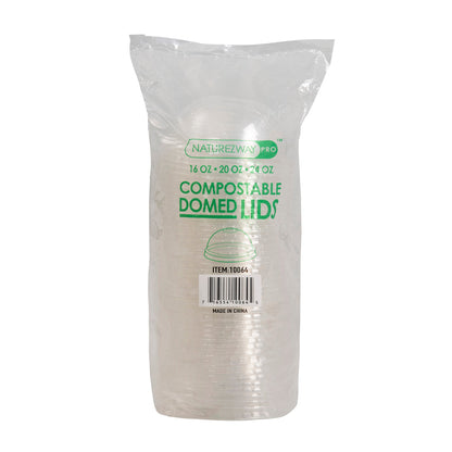 Eco-Friendly Naturezway Pro Domed Lids for 32 oz. Cold Cups | Eco Friendly, Biodegradable & Spill Resistant – Compostable & Sustainable