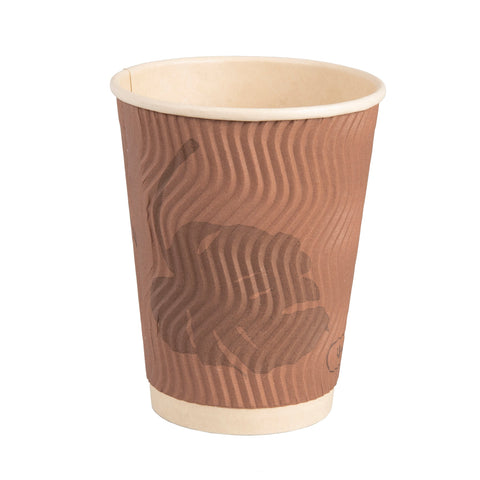(25 PACK) 12 oz. Double Sleeved Ripple Hot Cups