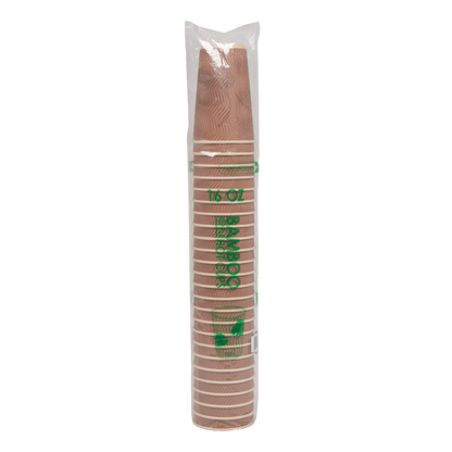 Eco-Friendly 25 PACK 16 oz. Double Sleeved Ripple Hot Cups – Compostable & Sustainable