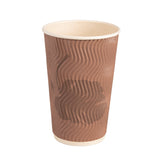(25 PACK) 16 oz. Double Sleeved Ripple Hot Cups