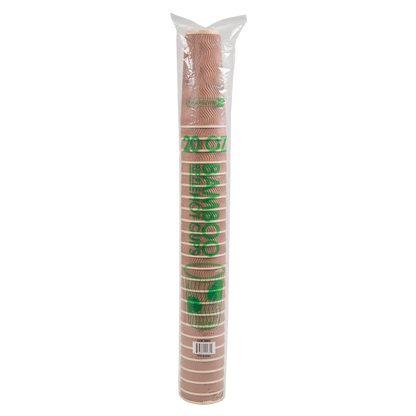 Eco-Friendly 25 PACK 20 oz. Double Sleeved Ripple Hot Cups – Compostable & Sustainable