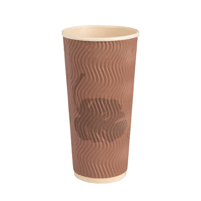 Eco-Friendly 25 PACK 20 oz. Double Sleeved Ripple Hot Cups – Compostable & Sustainable