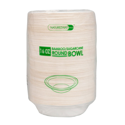 (125 PACK) 16 oz. Bamboo Bowls