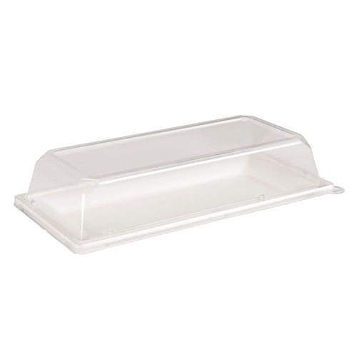 Eco-Friendly 125 Lid Pack To Go Clear Lids for 10" X 5" Rectangle Sushi Plates – Compostable & Sustainable