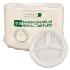 Eco-Friendly 125 PACK 10” Inch Bamboo Round 3 Comp. Plates – Compostable & Sustainable