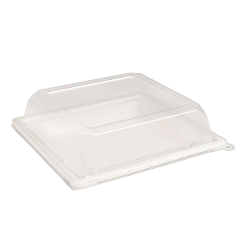 Eco-Friendly 125 Pack To Go Clear Lids for 6" Square Plates – Compostable & Sustainable