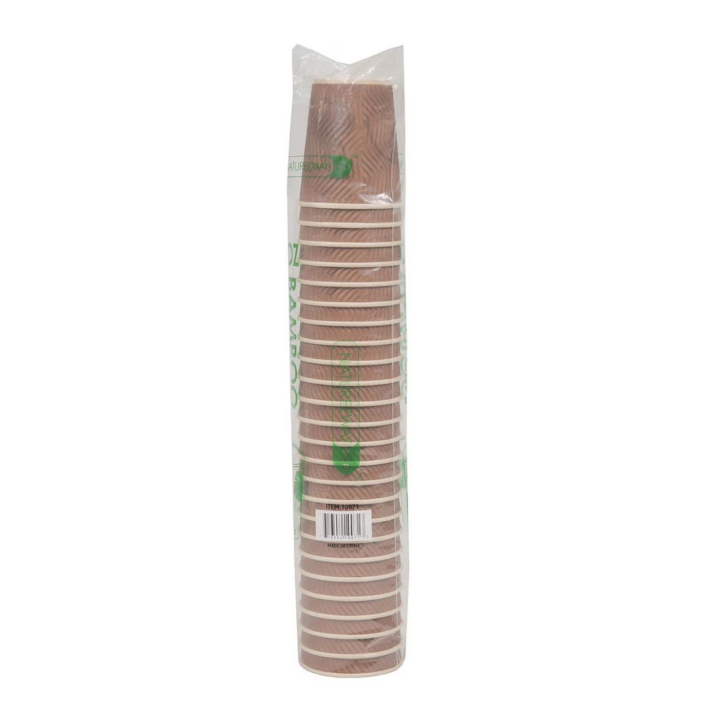 Eco-Friendly Naturezway 12 oz. Compostable Bamboo Ripple Hot Cups – 96 Pack | Eco Friendly & Insulated – Compostable & Sustainable