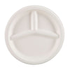 Eco-Friendly 125 PACK 10” Inch Bamboo Round 3 Comp. Plates – Compostable & Sustainable