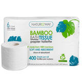 Eco-Friendly Bamboo Bath Tissue - 6 Rolls, 2-Ply, 400 Sheets per Roll | Soft, Strong, Sustainable Toilet Paper