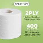 Eco-Friendly Bamboo Bath Tissue - 12 Rolls, 2-Ply, 400 Sheets per Roll | Soft, Strong, Sustainable Toilet Paper