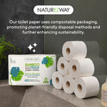 Eco-Friendly Bamboo Bath Tissue - 6 Rolls, 2-Ply, 400 Sheets per Roll | Soft, Strong, Sustainable Toilet Paper