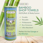 Bamboo Disposable Shop Towels (Single Roll)- Multi-purpose, Durable, and Reusable, Planet-friendly, Ultra-Absorbent