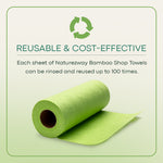 Bamboo Disposable Shop Towels (Single Roll)- Multi-purpose, Durable, and Reusable, Planet-friendly, Ultra-Absorbent